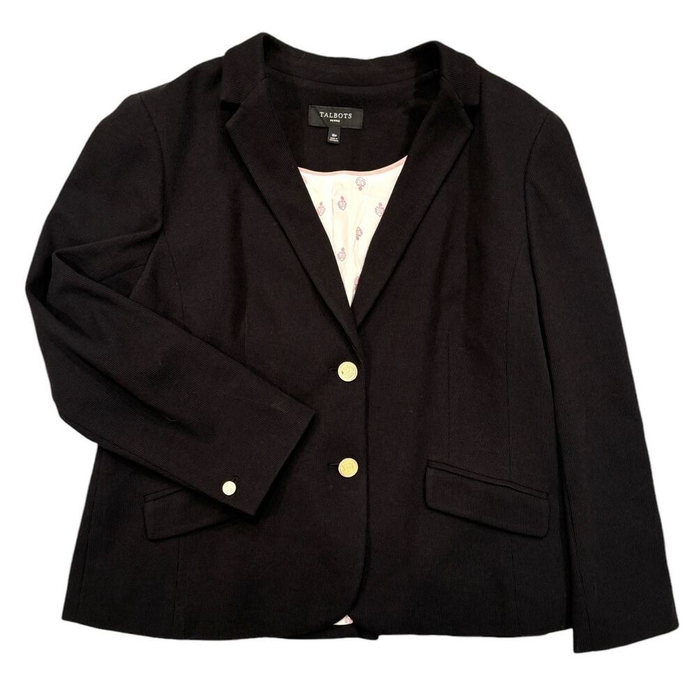 Talbots Black Blazer with Gold Buttons